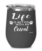 Funny Ocicat Wine Glass Life Is Better With A Ocicat 12oz Stainless Steel Black