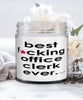Funny Office Clerk Candle B3st F-cking Office Clerk Ever 9oz Vanilla Scented Candles Soy Wax