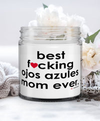 Funny Ojos Azules Cat Candle B3st F-cking Ojos Azules Mom Ever 9oz Vanilla Scented Candles Soy Wax