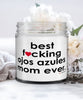 Funny Ojos Azules Cat Candle B3st F-cking Ojos Azules Mom Ever 9oz Vanilla Scented Candles Soy Wax