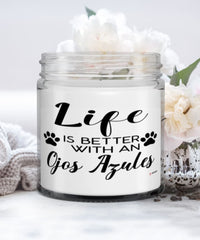 Funny Ojos Azules Cat Candle Life Is Better With A Ojos Azules 9oz Vanilla Scented Candles Soy Wax