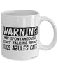 Funny Ojos Azules Cat Mug Warning May Spontaneously Start Talking About Ojos Azules Cats Coffee Cup White