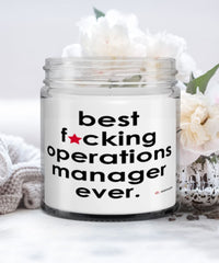 Funny Operations Manager Candle B3st F-cking Operations Manager Ever 9oz Vanilla Scented Candles Soy Wax