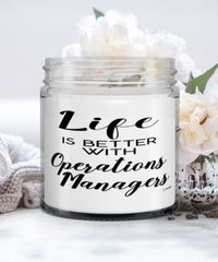 Funny Operations Manager Candle Life Is Better With Operations Managers 9oz Vanilla Scented Candles Soy Wax