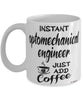 Funny Optomechanical Engineer Mug Instant Optomechanical Engineer Just Add Coffee Cup White