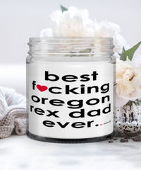 Funny Oregon Rex Cat Candle B3st F-cking Oregon Rex Dad Ever 9oz Vanilla Scented Candles Soy Wax