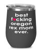 Funny Oregon Rex Cat Wine Glass B3st F-cking Oregon Rex Mom Ever 12oz Stainless Steel Black