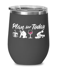 Funny Paintballer Wine Glass Adult Humor Plan For Today Paintball 12oz Stainless Steel Black