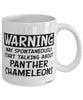 Funny Panther Chameleon Mug Warning May Spontaneously Start Talking About Panther Chameleons Coffee Cup White