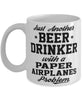 Funny Paper Airplanes Mug Just Another Beer Drinker With A Paper Airplanes Problem Coffee Cup 11oz White