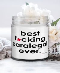 Funny Paralegal Candle B3st F-cking Paralegal Ever 9oz Vanilla Scented Candles Soy Wax
