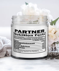 Funny Partner Candle Nutrition Facts 9oz Vanilla Scented Candles Soy Wax