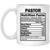 Funny Pastor Mug Nutrition Facts Coffee Cup 11oz White XP8434