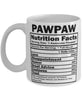 Funny Pawpaw Nutritional Facts Coffee Mug 11oz White