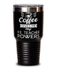 Funny PE Teacher Tumbler Coffee Gives Me My P.E. Teacher Powers 30oz Stainless Steel Black