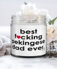 Funny Pekingese Dog Candle B3st F-cking Pekingese Dad Ever 9oz Vanilla Scented Candles Soy Wax
