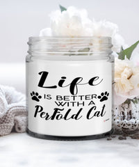 Funny Perfold Cat Candle Life Is Better With A Perfold Cat 9oz Vanilla Scented Candles Soy Wax