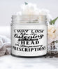 Funny Pharmacist Candle I May Look Like I'm Listening But In My Head I'm Dispensing Prescriptions 9oz Vanilla Scented Candles Soy Wax
