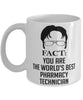Funny Pharmacy Technician Mug Fact You Are The Worlds B3st Pharmacy Technician Coffee Cup White