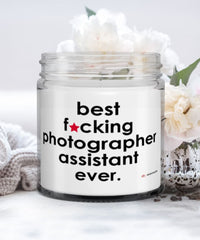 Funny Photographer Assistant Candle B3st F-cking Photographer Assistant Ever 9oz Vanilla Scented Candles Soy Wax