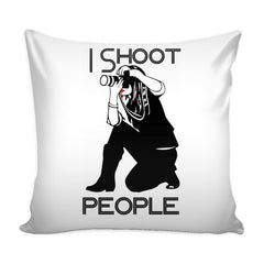 Funny Photographer Camera Graphic Pillow Cover I Shoot People
