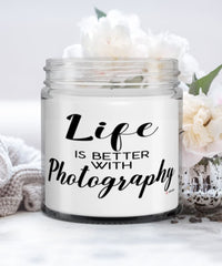 Funny Photographer Candle Life Is Better With Photography 9oz Vanilla Scented Candles Soy Wax