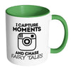Funny Photographer Mug I Capture Moments And White 11oz Accent Coffee Mugs