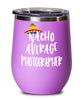 Funny Photographer Wine Tumbler Gift Nacho Average Photographer Wine Glass Stemless 12oz Stainless Steel