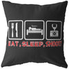 Funny Photography Pillows Eat Sleep Shoot