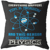 Funny Physics Pillows Everything Happens For A Reason This Is Usually Physics