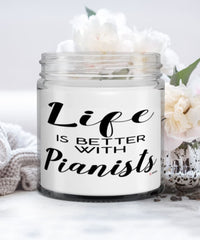 Funny Piano Player Candle Life Is Better With Pianists 9oz Vanilla Scented Candles Soy Wax