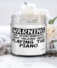 Funny Piano Player Candle Warning May Spontaneously Start Talking About Playing The Piano 9oz Vanilla Scented Candles Soy Wax