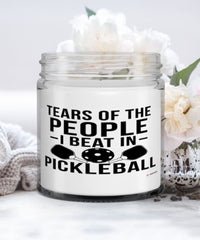 Funny Pickleball Candle Tears Of The People I Beat In Pickleball 9oz Vanilla Scented Candles Soy Wax