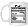 Funny Pilot Mug Nutrition Facts Coffee Cup 11oz White XP8434