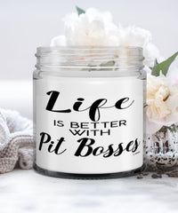Funny Pit Boss Candle Life Is Better With Pit Bosses 9oz Vanilla Scented Candles Soy Wax
