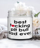 Funny Pit Bull Pitbull Candle B3st F-cking Pit Bull Dad Ever 9oz Vanilla Scented Candles Soy Wax