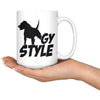 Funny Pitbull Mug Dog gy Style 15oz White Coffee Mugs