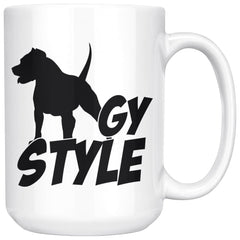 Funny Pitbull Mug Dog gy Style 15oz White Coffee Mugs