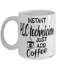 Funny PLC Technician Mug Instant PLC Technician Just Add Coffee Cup White