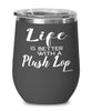 Funny Plush Lop Rabbit Wine Glass Life Is Better With A Plush Lop 12oz Stainless Steel Black