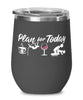 Funny Pole Vaulter Wine Glass Adult Humor Plan For Today Pole Vaulting 12oz Stainless Steel Black