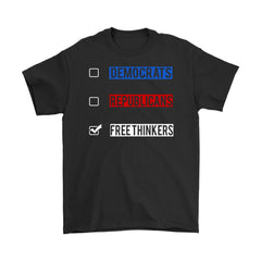 Funny Political Shirt Democrats Republicans Free Thinkers Gildan Mens T-Shirt