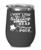 Funny Polo Wine Glass I May Look Like I'm Listening But In My Head I'm Playing Polo 12oz Stainless Steel Black