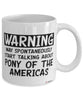 Funny Pony of the Americas Horse Mug May Spontaneously Start Talking About Pony of the Americas Coffee Cup White