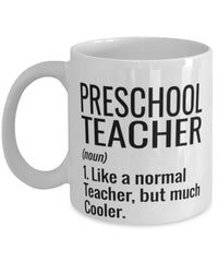 Funny Preschool Teacher Mug Like A Normal Teacher But Much Cooler Coffee Cup 11oz 15oz White