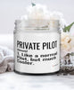 Funny Private Pilot Candle Like A Normal Pilot But Much Cooler 9oz Vanilla Scented Candles Soy Wax