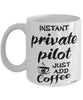 Funny Private Pilot Mug Instant Private Pilot Just Add Coffee Cup White