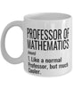 Funny Professor of Mathematics Mug Like A Normal Professor But Much Cooler Coffee Cup 11oz 15oz White