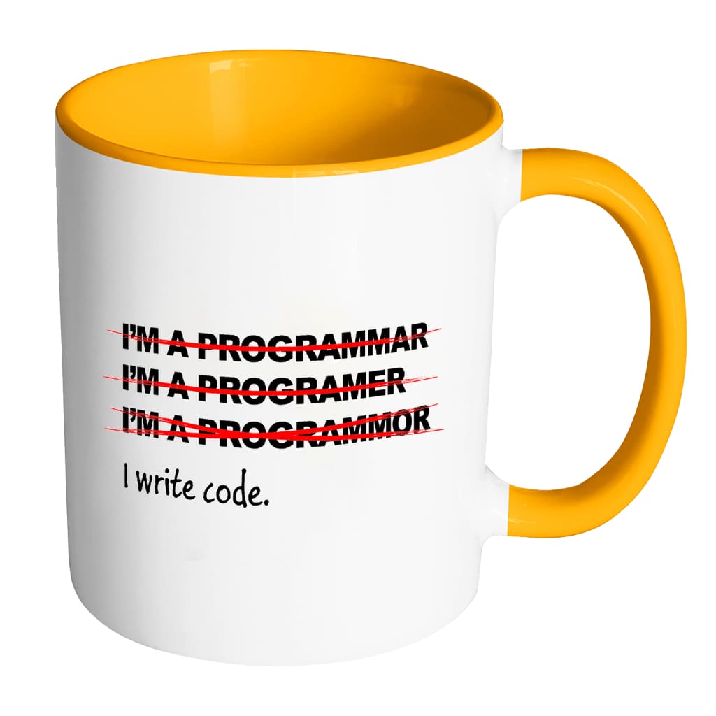 Funny Programmer Coder Mug I Write Code White 11oz Accent Coffee Mugs ...