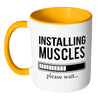 Funny Progress Bar Mug Installing Muscles White 11oz Accent Coffee Mugs